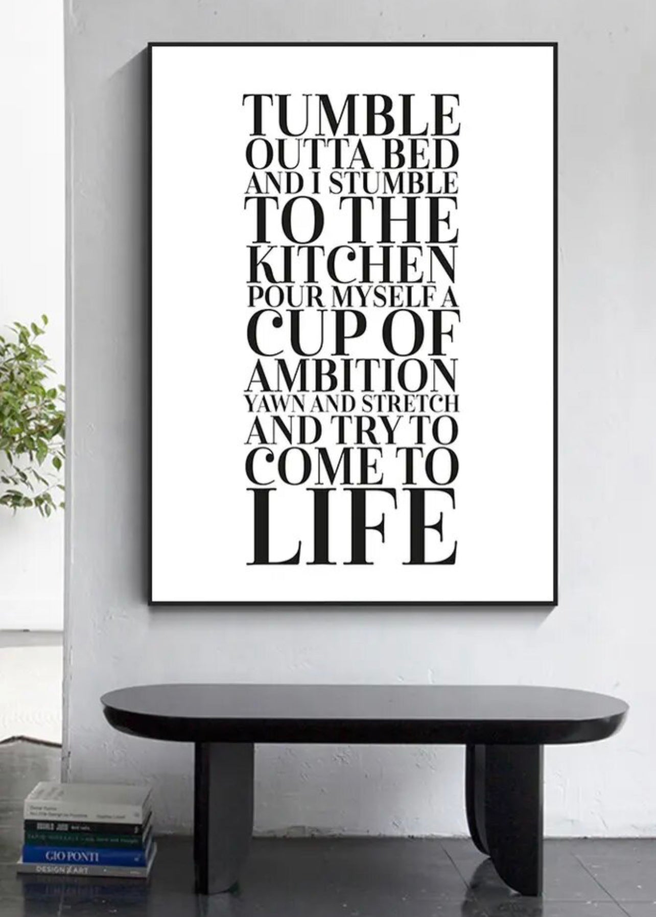 Morning Motivation Lyric Cotton Canvas Print