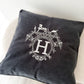 Duck Feather Grey and White Embroidered Horse Cushion