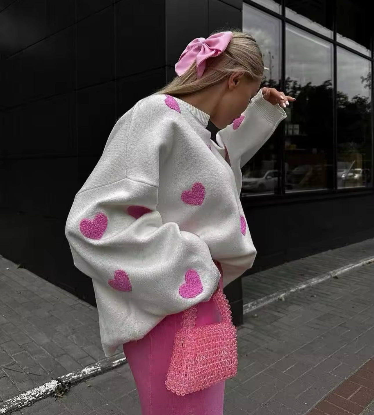 PINK Heart Cosy Jumper