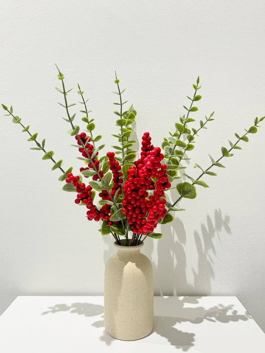 Berry Eucalyptus Flower Arrangement in Vase