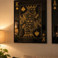 Black and Gold King, Queen and Ace Cotton Canvas Pictures