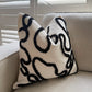 Duck Feather Filled Black and White Teddy Cushion