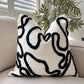 Duck Feather Filled Black and White Teddy Cushion