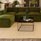 Vine Green Sectional 3 Seater Sofa + Footstool