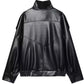 Funnel Faux Leather Jacket