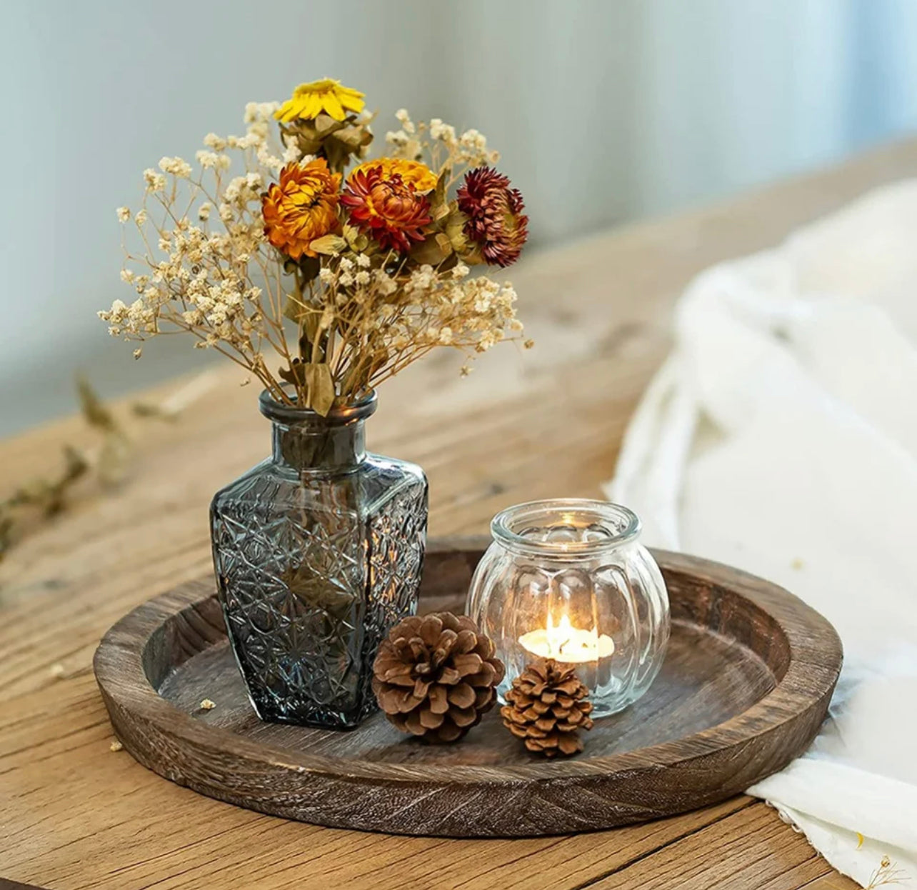 Rustic Wooden Decor Tray