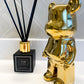 GOLD bear brick piggy bank ceramic sculpture