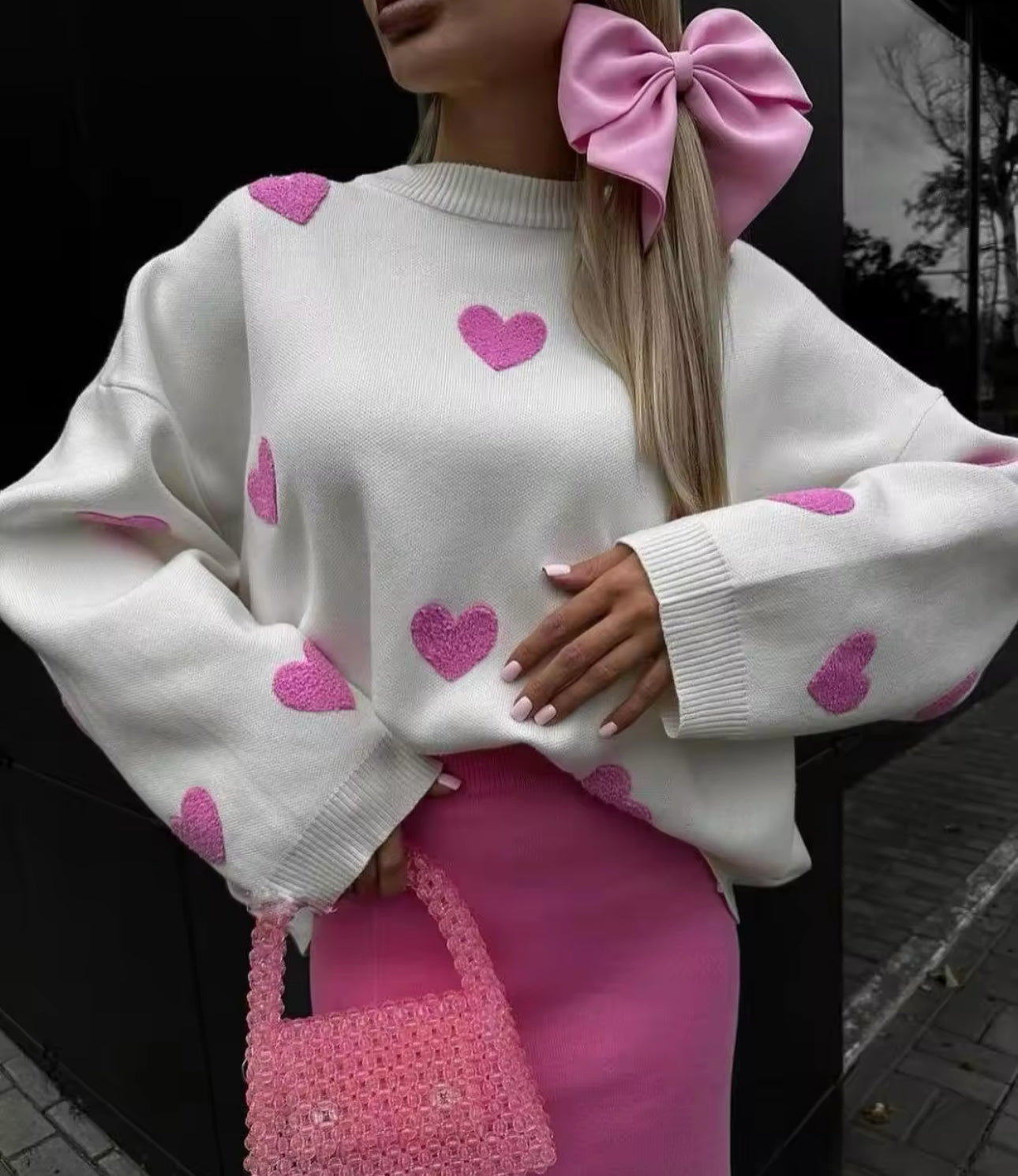 PINK Heart Cosy Jumper