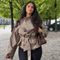 Check Belted Double Breasted Jacket