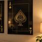 Black and Gold King, Queen and Ace Cotton Canvas Pictures