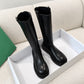 Black Knee High Chunky Chelsea Boots