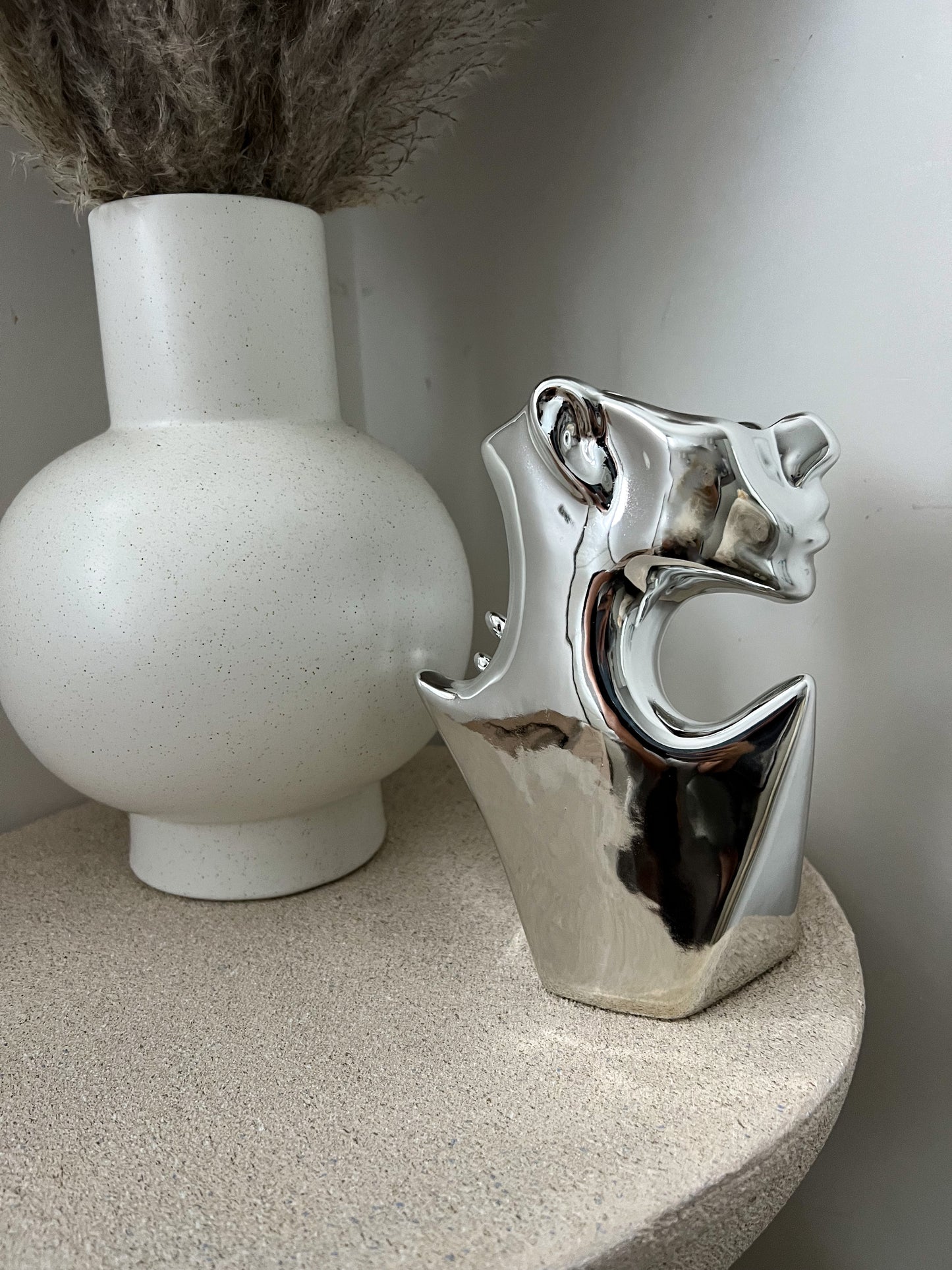 Chrome Half Face Vase