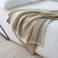 Beige Nordic Knitted Blanket / Throw