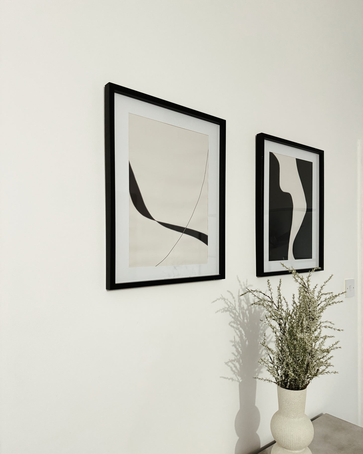 Set of 2 Minimal Line Cotton Canvas Prints