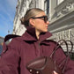 Wine Red Collar Overcoat
