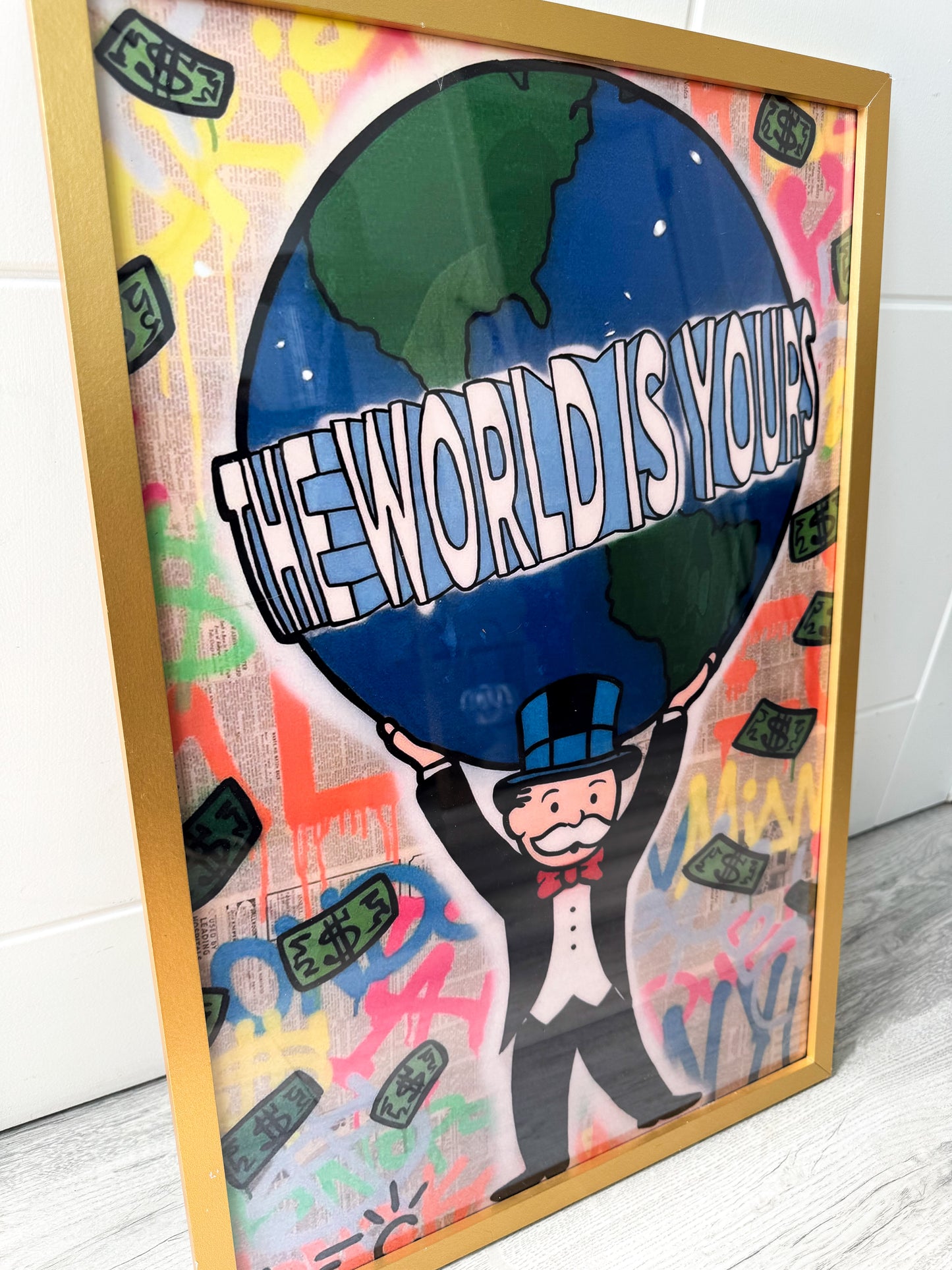 Monopoly “The World Is Yours” Cotton Canvas Print
