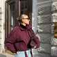 Wine Red Collar Overcoat