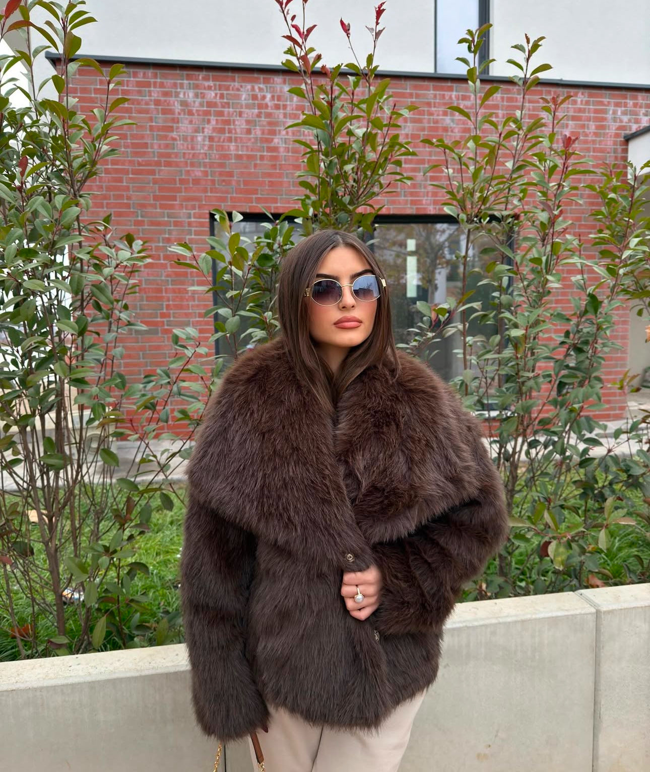 Brown Faux Fur Coat