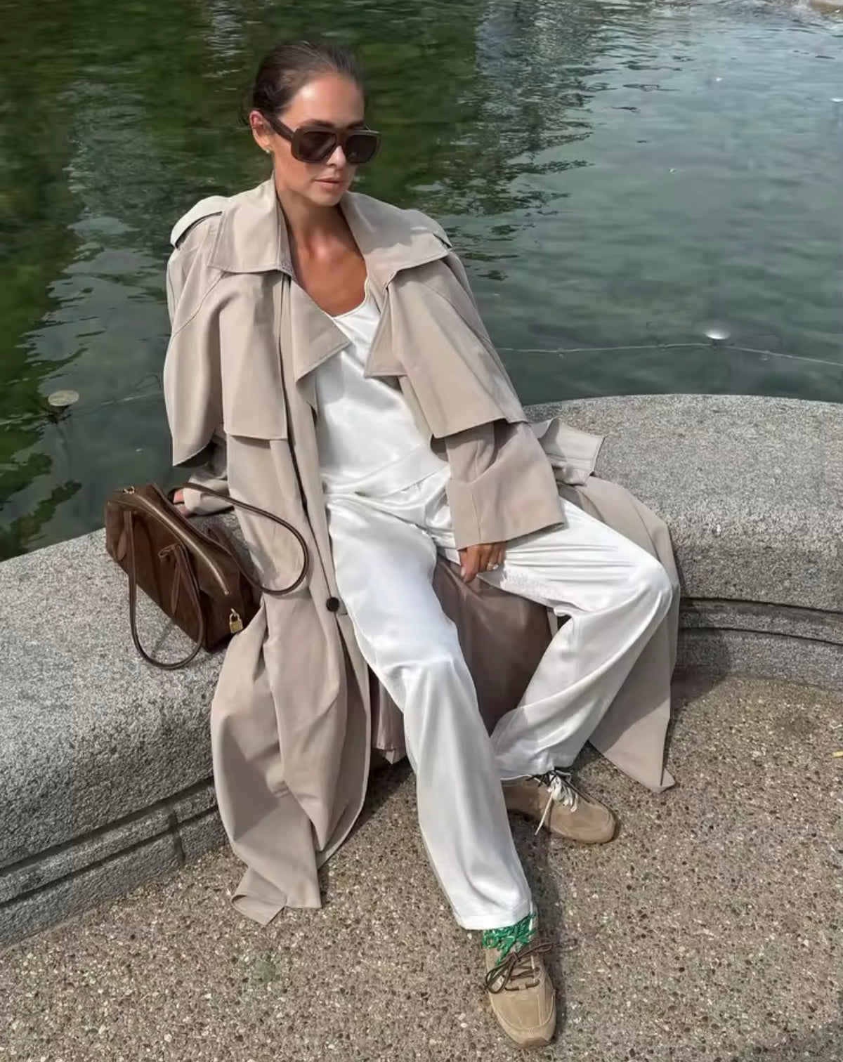 Beige Longline Trench Coat Mac