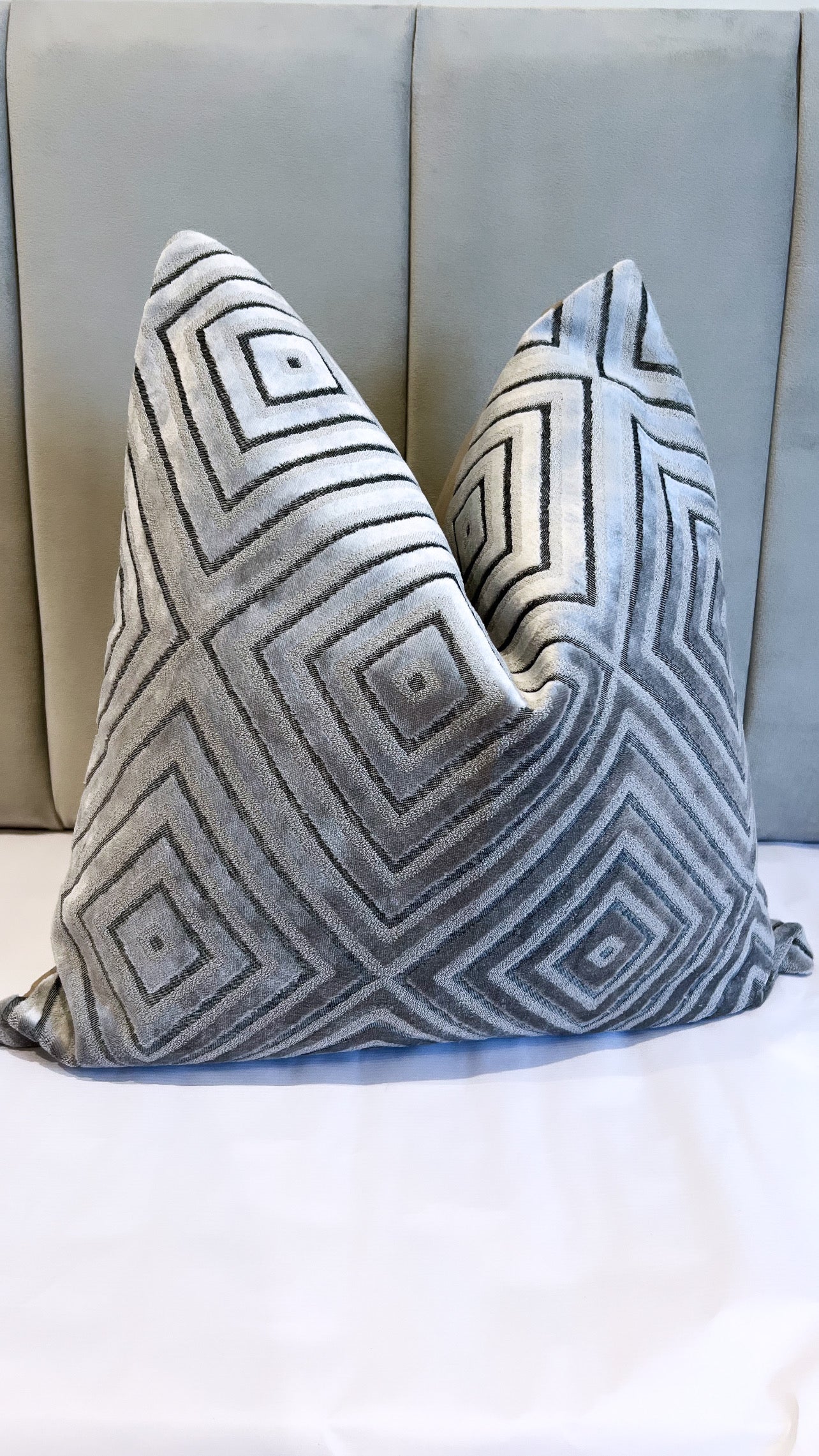 Spring Silver and grey cushion cover
