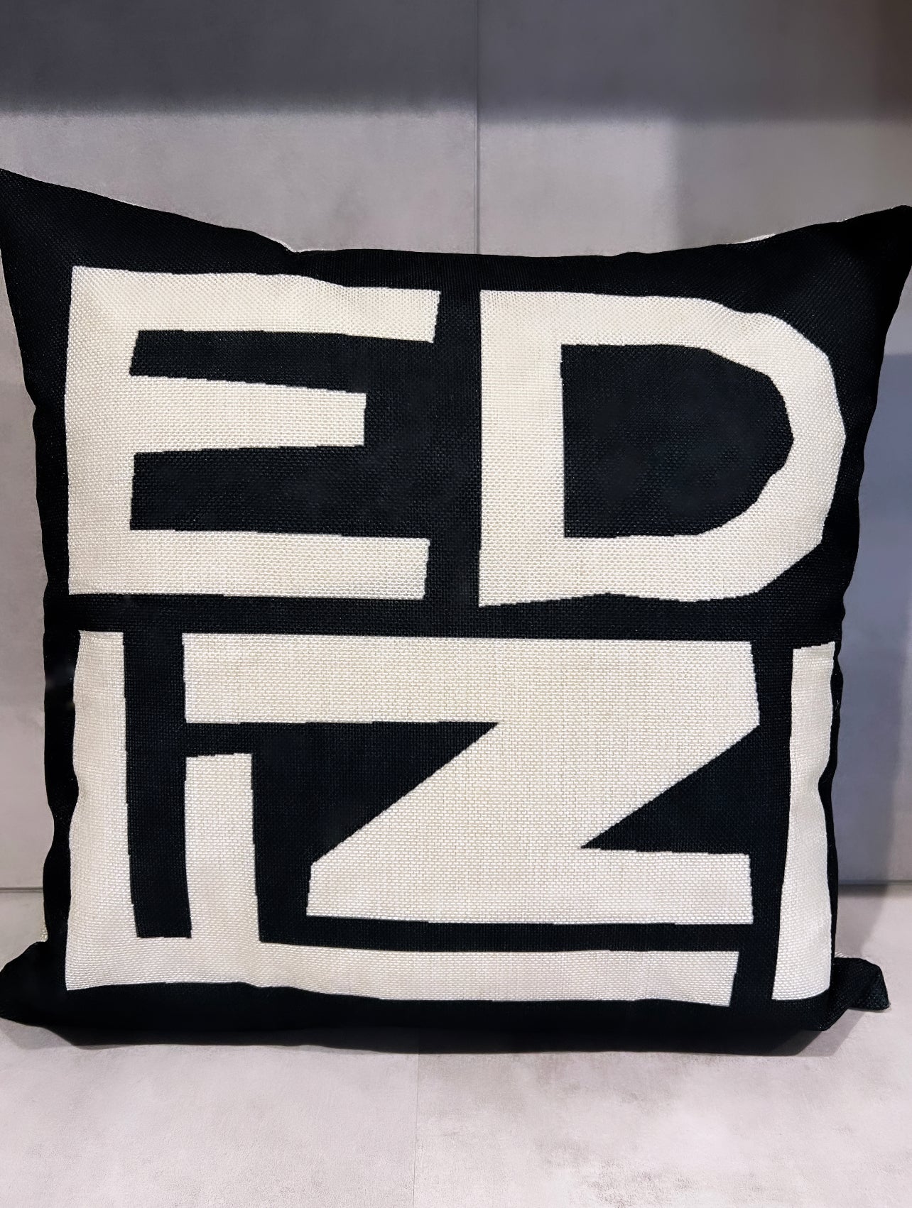 Woven Lettering Cushion Cover
