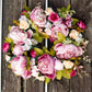 Hand Made Pink Peony Artificial Wreath