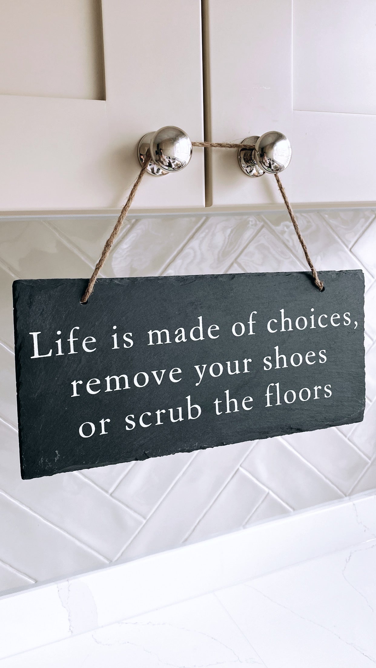 Remove Your Shoes Slate Hanging Plaque