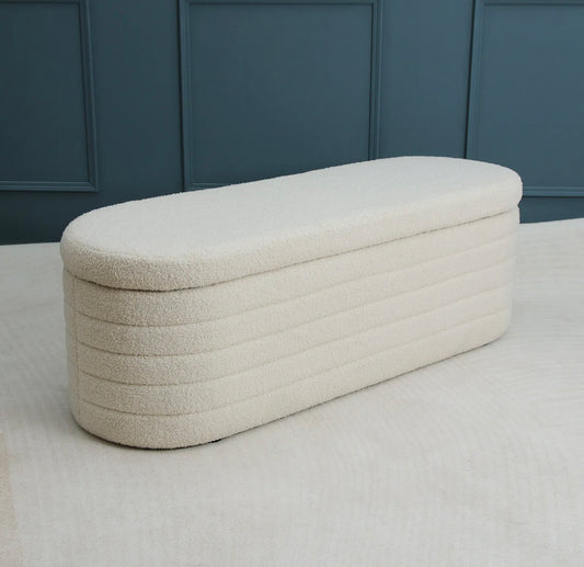 Teddy Boucle Storage Bench