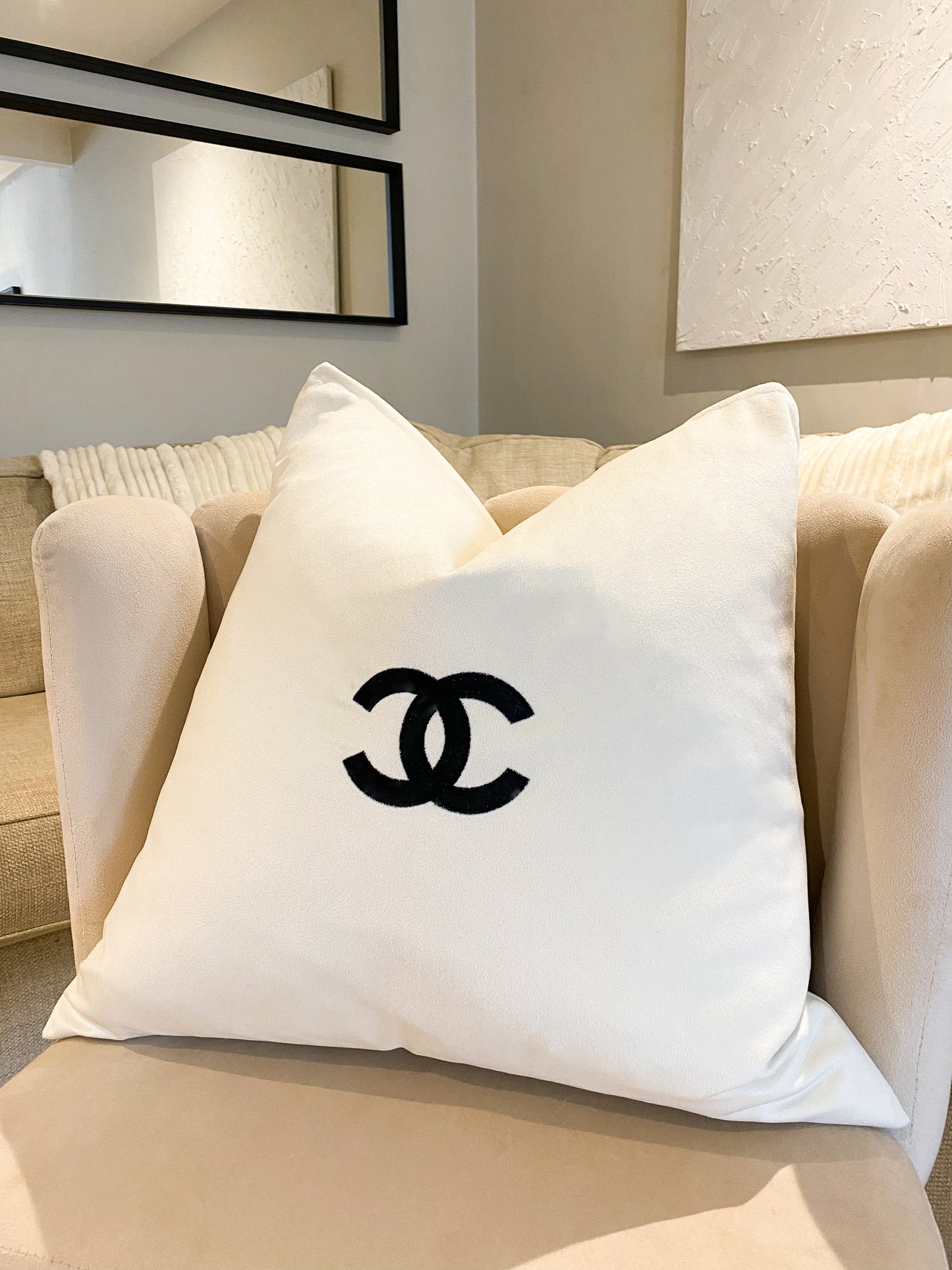 Cream & Black Coco Bespoke Cushion Cover