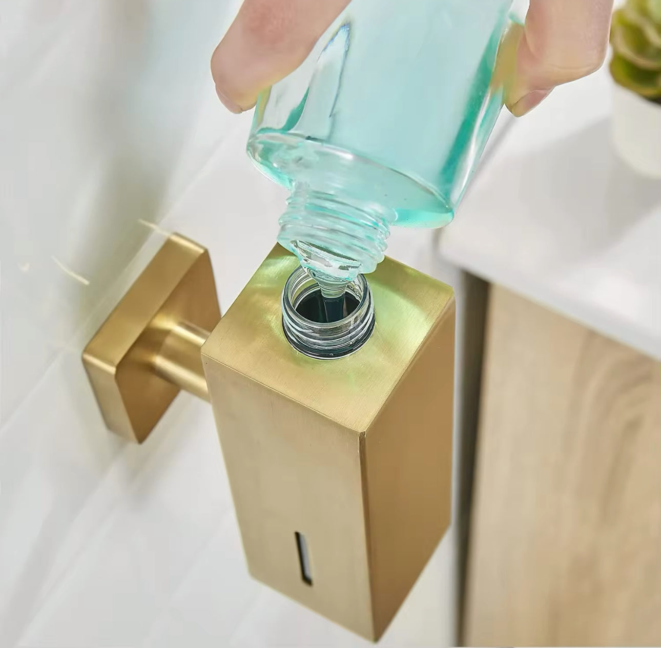 Brushed Gold Mounted Soap Dispenser