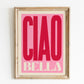 PINK Ciao Bella Cotton Canvas Wall Print