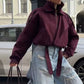 Wine Red Collar Overcoat