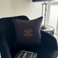 Black and Gold Coco Embroidered Cushion Cover