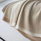 Beige Nordic Knitted Blanket / Throw