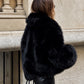 Faux Black Fur Coat