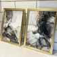 Set of 2 Black, White and Gold Marble Cotton Canvas Prints