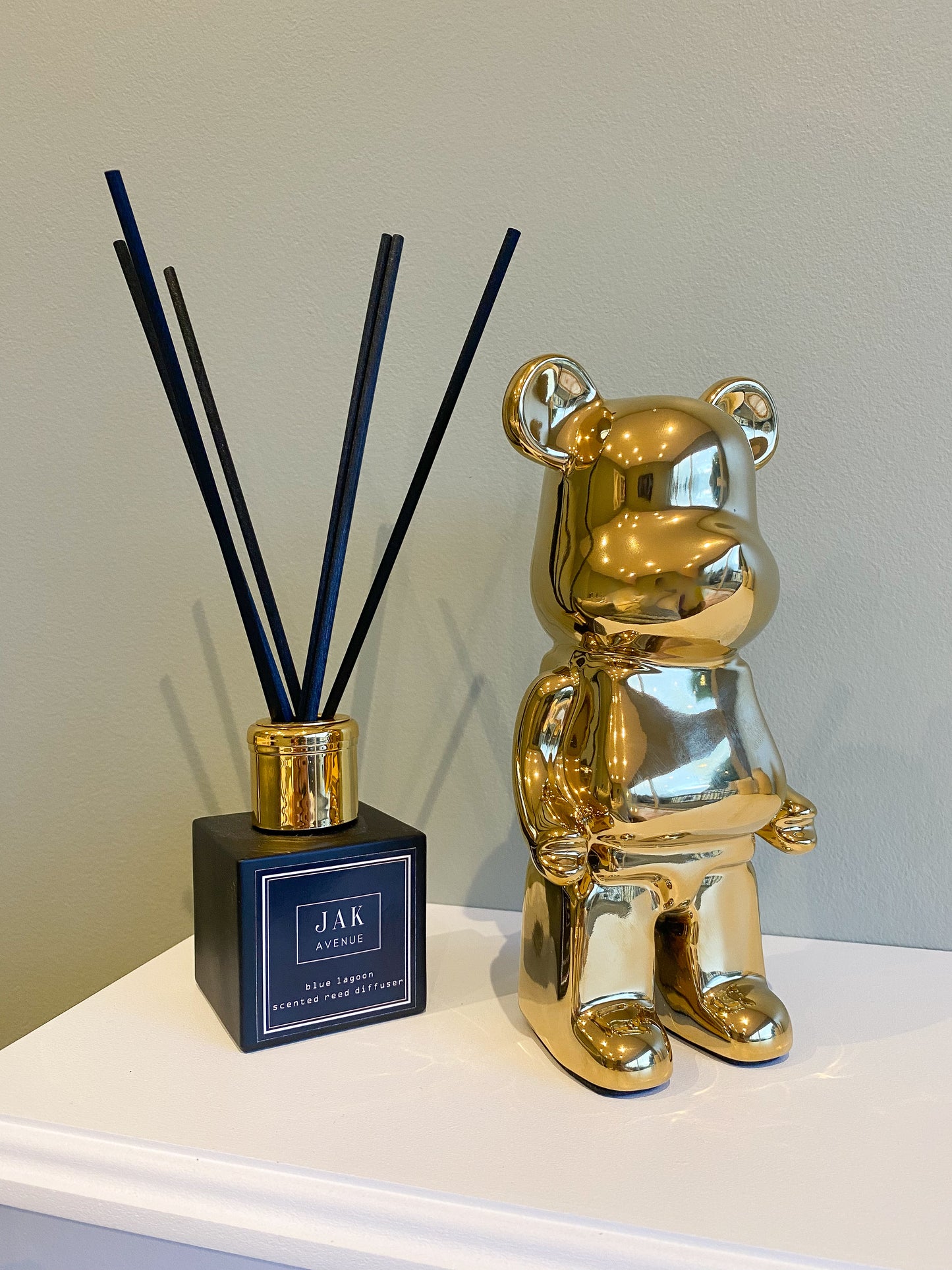 GOLD bear brick piggy bank ceramic sculpture