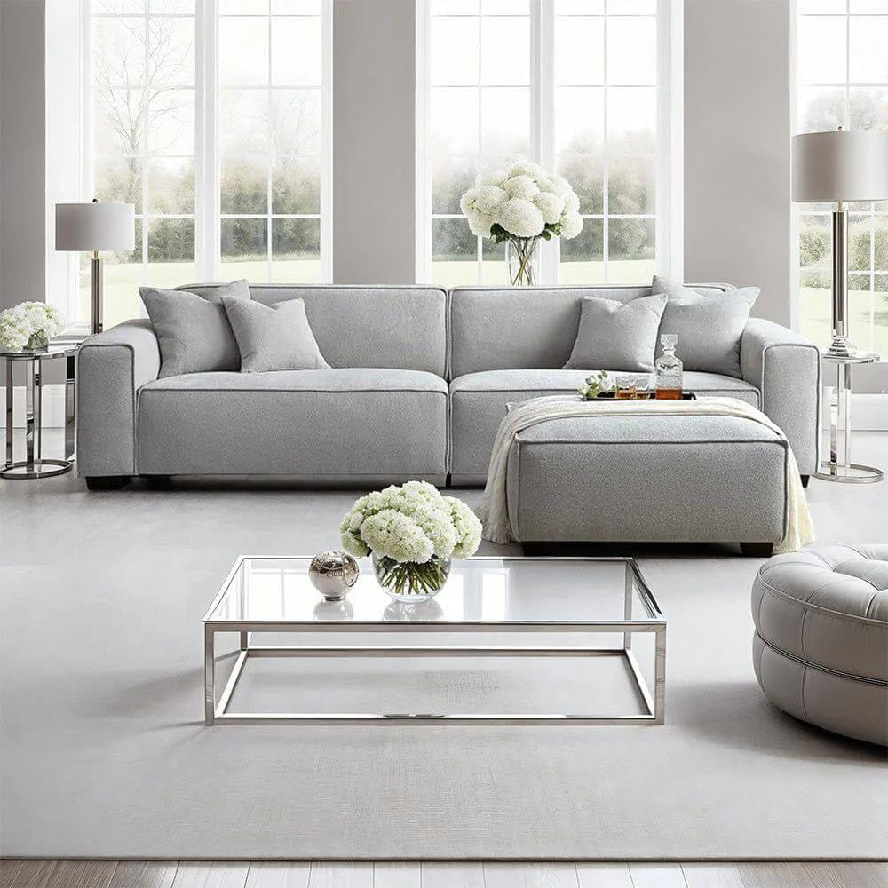 Grey Pebble Boucle Sofa