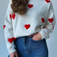 Cosy White Love Heart Jumper