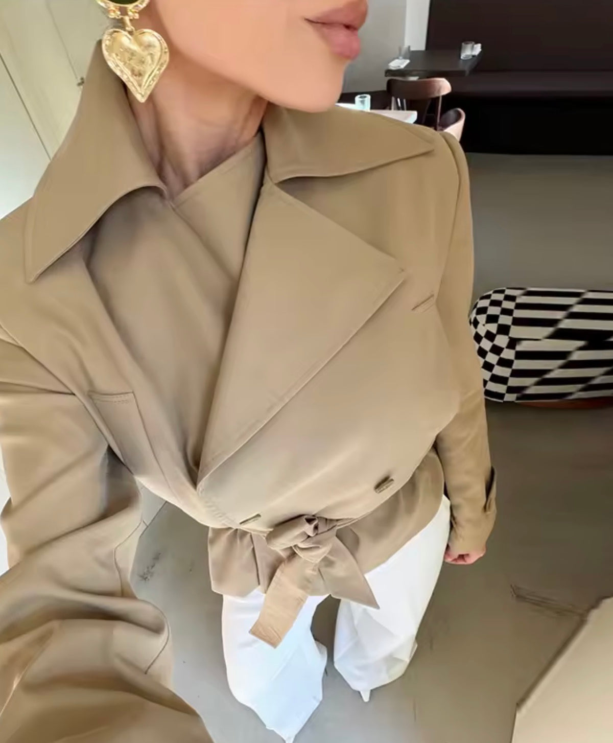 Trench Two Piece Belted Jacket & Maxi Skirt Set