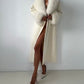 Woolen Fur Long Overcoat