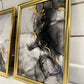 Set of 2 Black, White and Gold Marble Cotton Canvas Prints