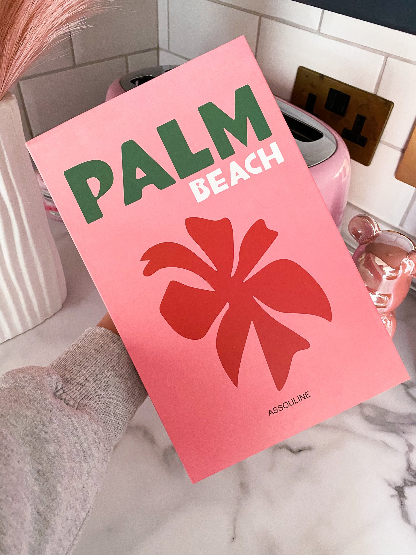 Pink Palm Beach Openable Coffee Table Book Box
