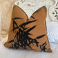 Duck Feather Filled Beige Leaf Cushion