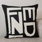 Woven Lettering Cushion Cover