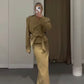 Trench Two Piece Belted Jacket & Maxi Skirt Set