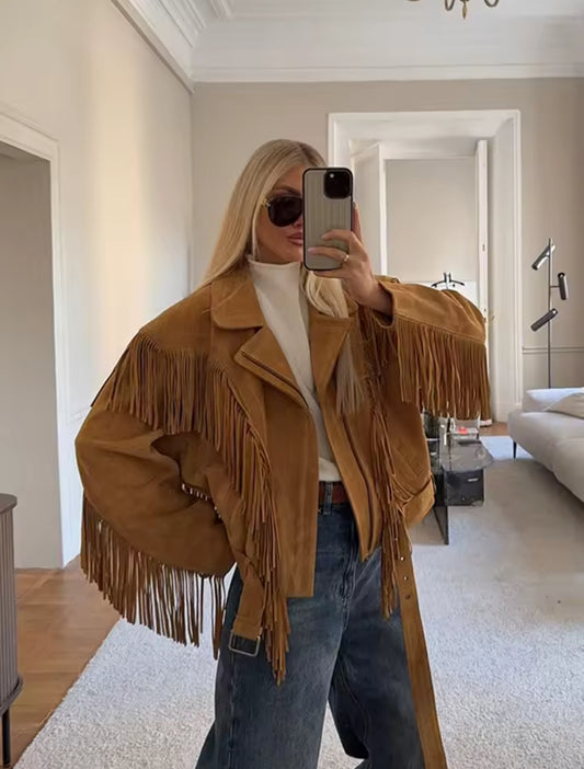 Suede Fringe Jacket