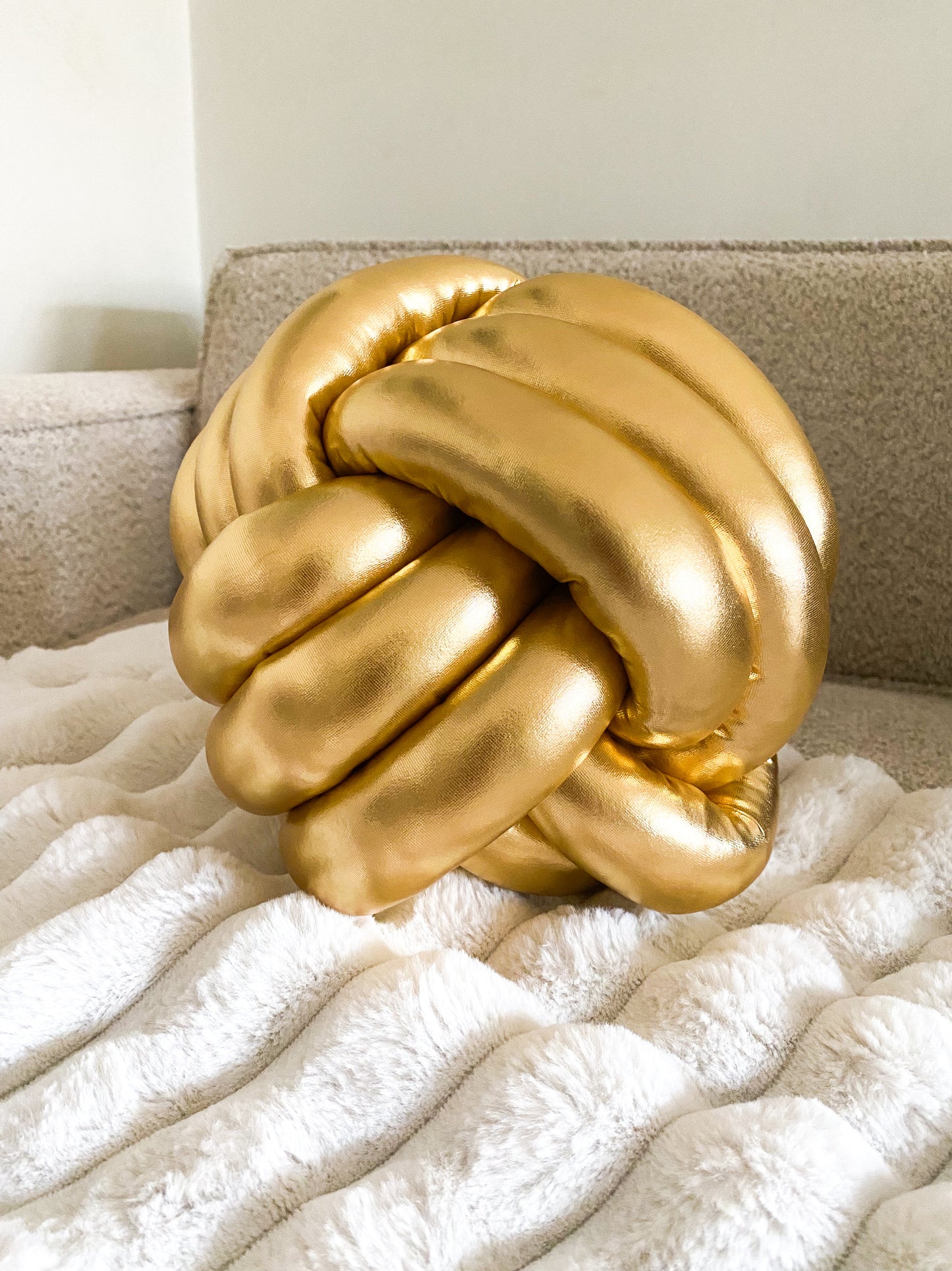 Gold Wrap Ball Cushion