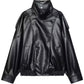 Funnel Faux Leather Jacket