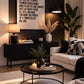 Bel Air Black and White Lyric Cotton Canvas Picture